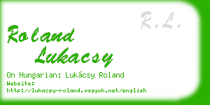 roland lukacsy business card